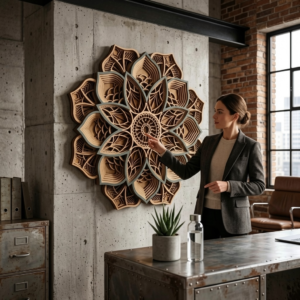 Decoración de pared mandala de madera