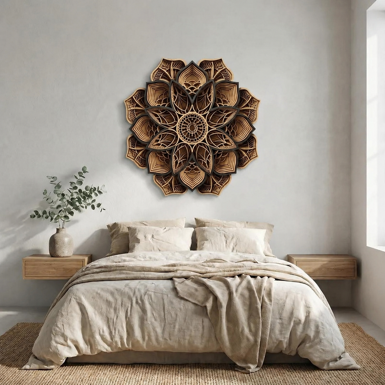 Mandala Echo Lotus Marrón Claro