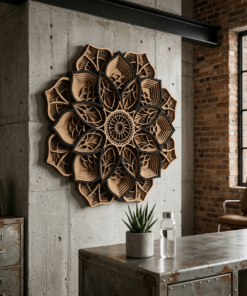 Mandala Echo Lotus Marrón Claro