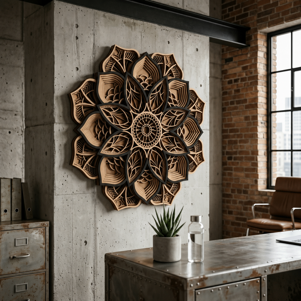 Mandala Echo Lotus Marrón Claro