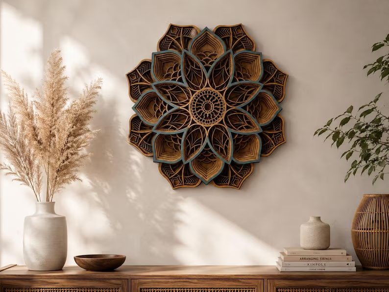Mandala Echo Lotus Marrón Claro - Imagen 7