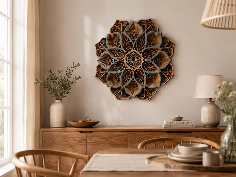 Mandala Echo Lotus Marrón Claro