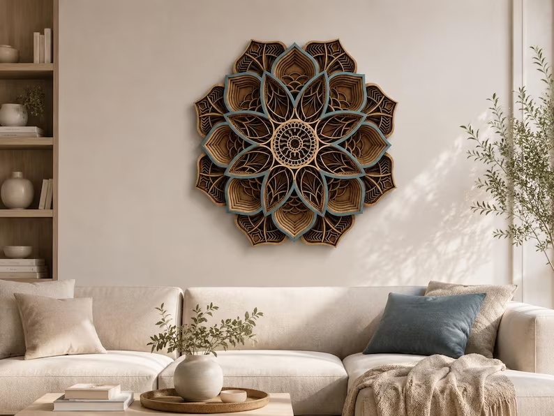 Mandala Echo Lotus Marrón Claro